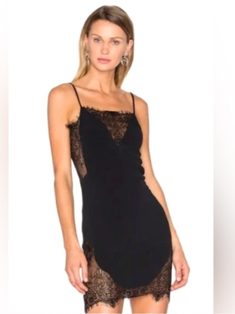 X By Nbd Black Lace Mini Dress